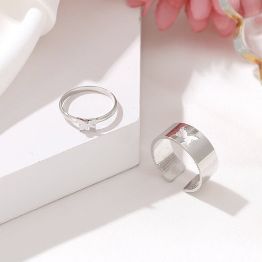 Butterfly 2-Piece Ring Set
